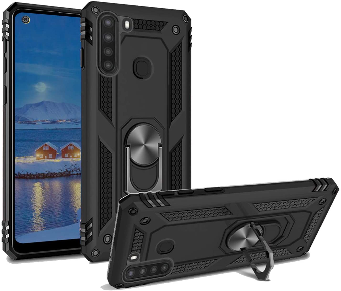 Coque Anneau Hybride pour Samsung Galaxy A21 Coque Anneau Hybride pour Samsung Galaxy A21